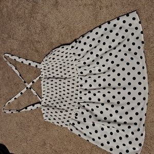 Torrid Tank Top Size 0 plus size white w/black polka dots